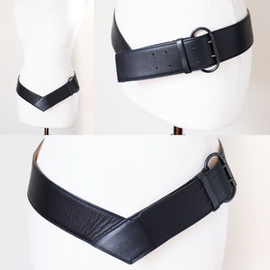 Reptile's House Wide Belt - Black ALL Leather - Waist  / Hip Belt - Large