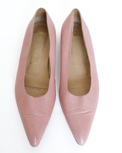 Gina Pink Pointed Flat Pumps -  Leather - Label 7 - Fit UK 6.5 / 39.5