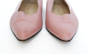 Gina Pink Pointed Flat Pumps -  Leather - Label 7 - Fit UK 6.5 / 39.5