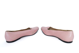 Gina Pink Pointed Flat Pumps -  Leather - Label 7 - Fit UK 6.5 / 39.5