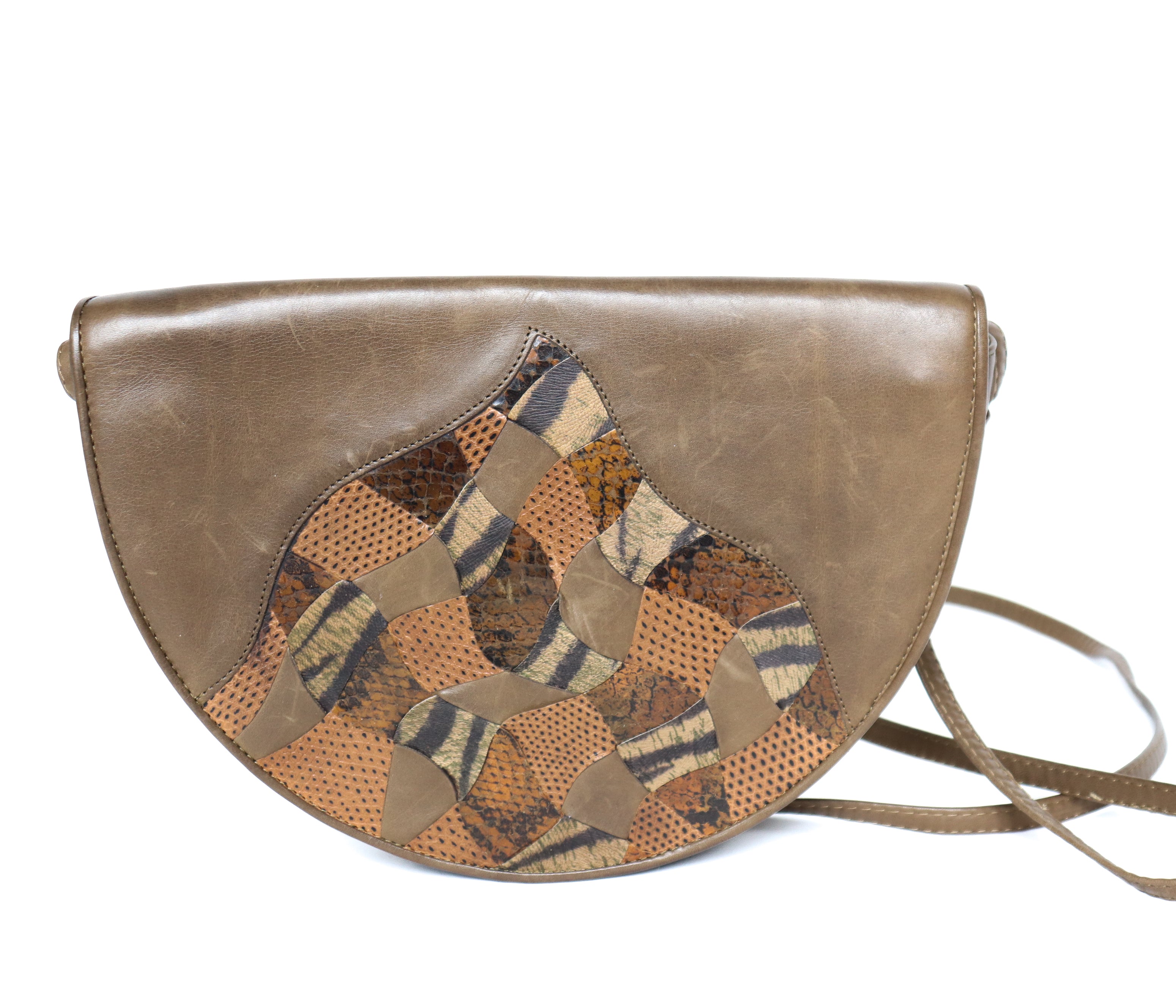 Bellesco Vintage Crossbody Bag - Black / Brown  Leather - 1980s - Small