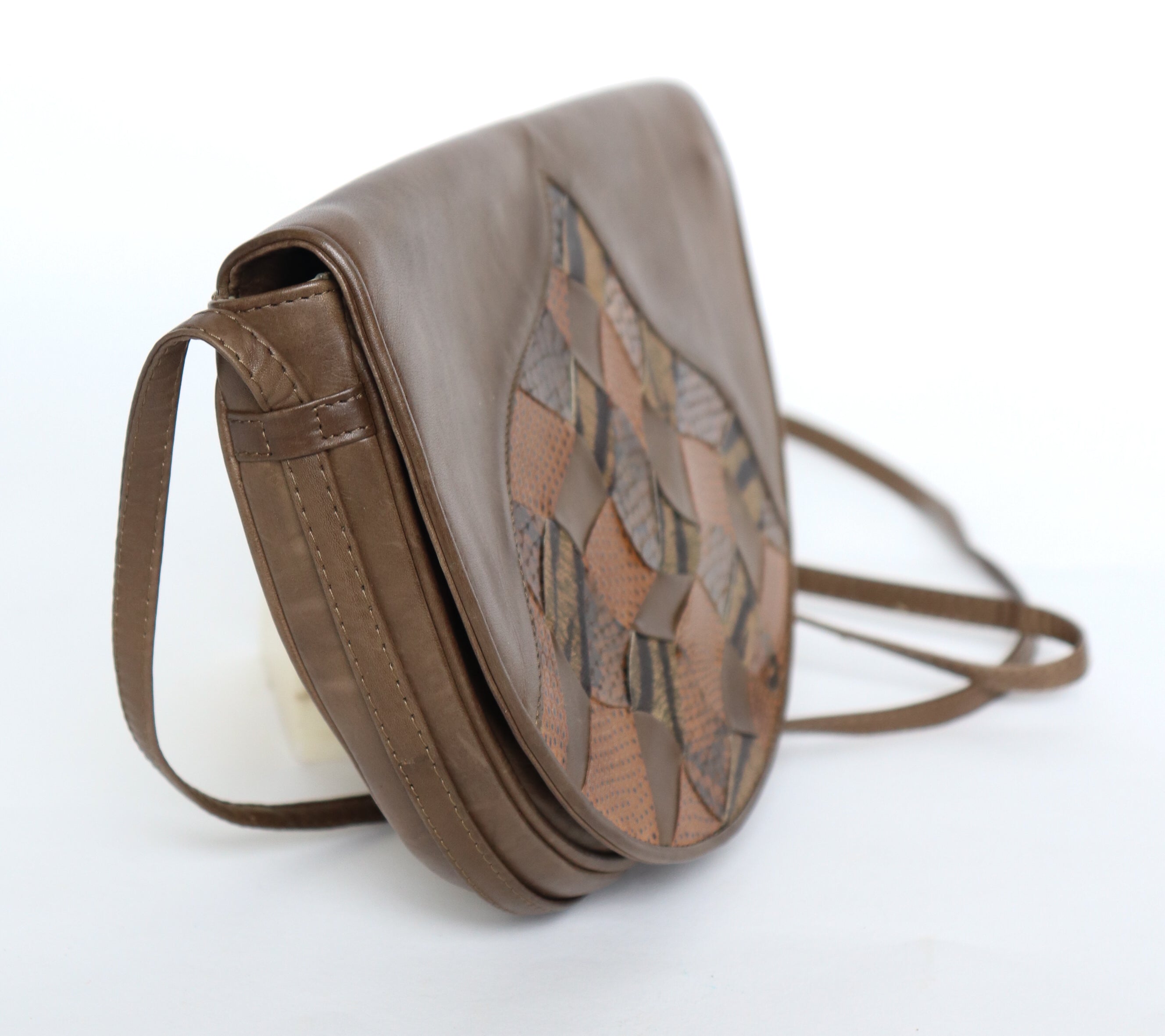 Bellesco Vintage Crossbody Bag - Black / Brown  Leather - 1980s - Small