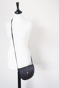 Bellesco Vintage Crossbody Bag - Black / Brown  Leather - 1980s - Small