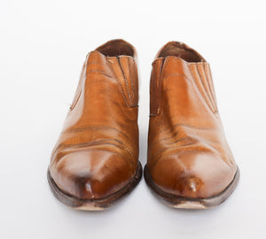 Frye Cowboy Shoe Boots - Tan Brown Leather 10B  Fit UK 7.5 / 40.5