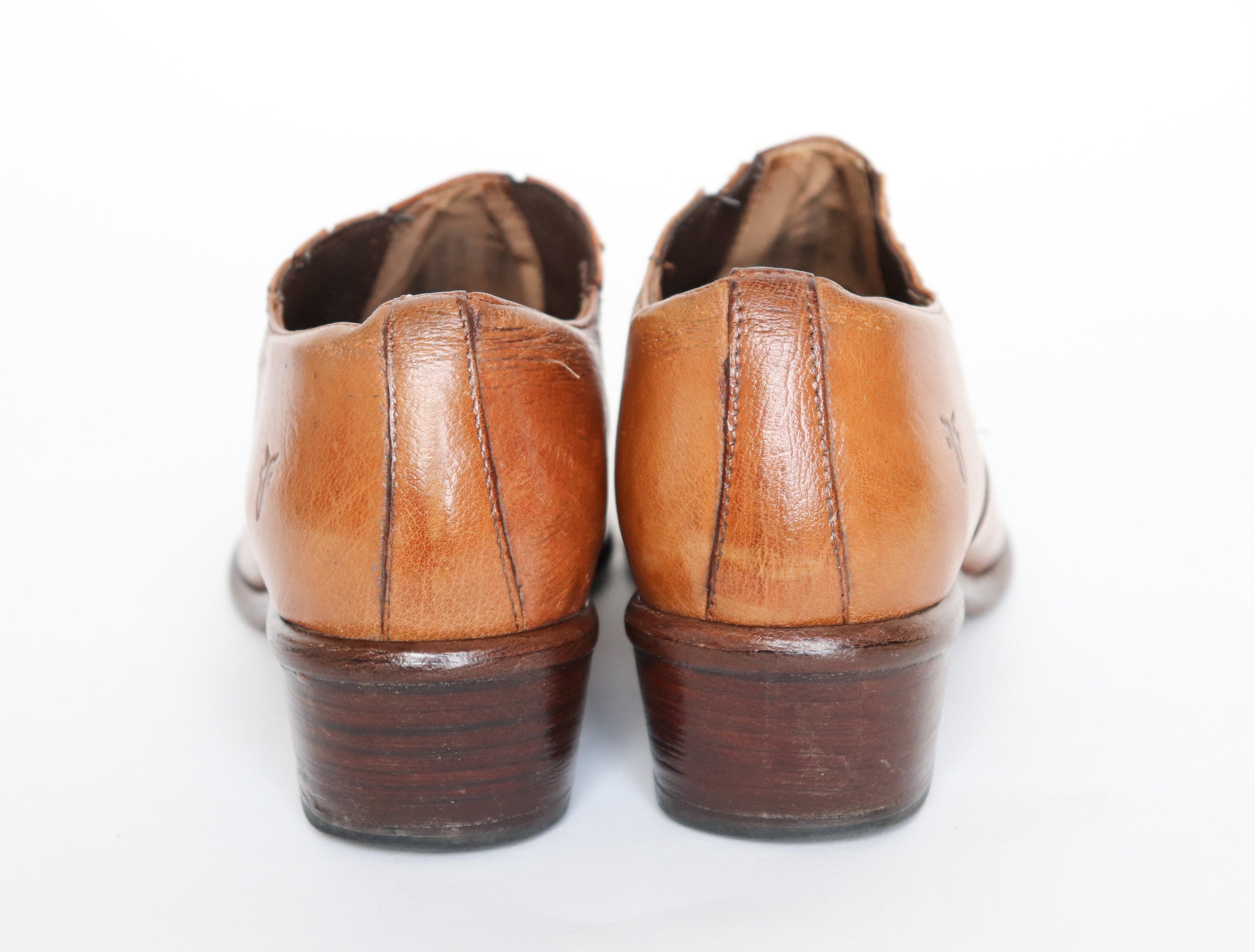 Frye Cowboy Shoe Boots - Tan Brown Leather 10B  Fit UK 7.5 / 40.5
