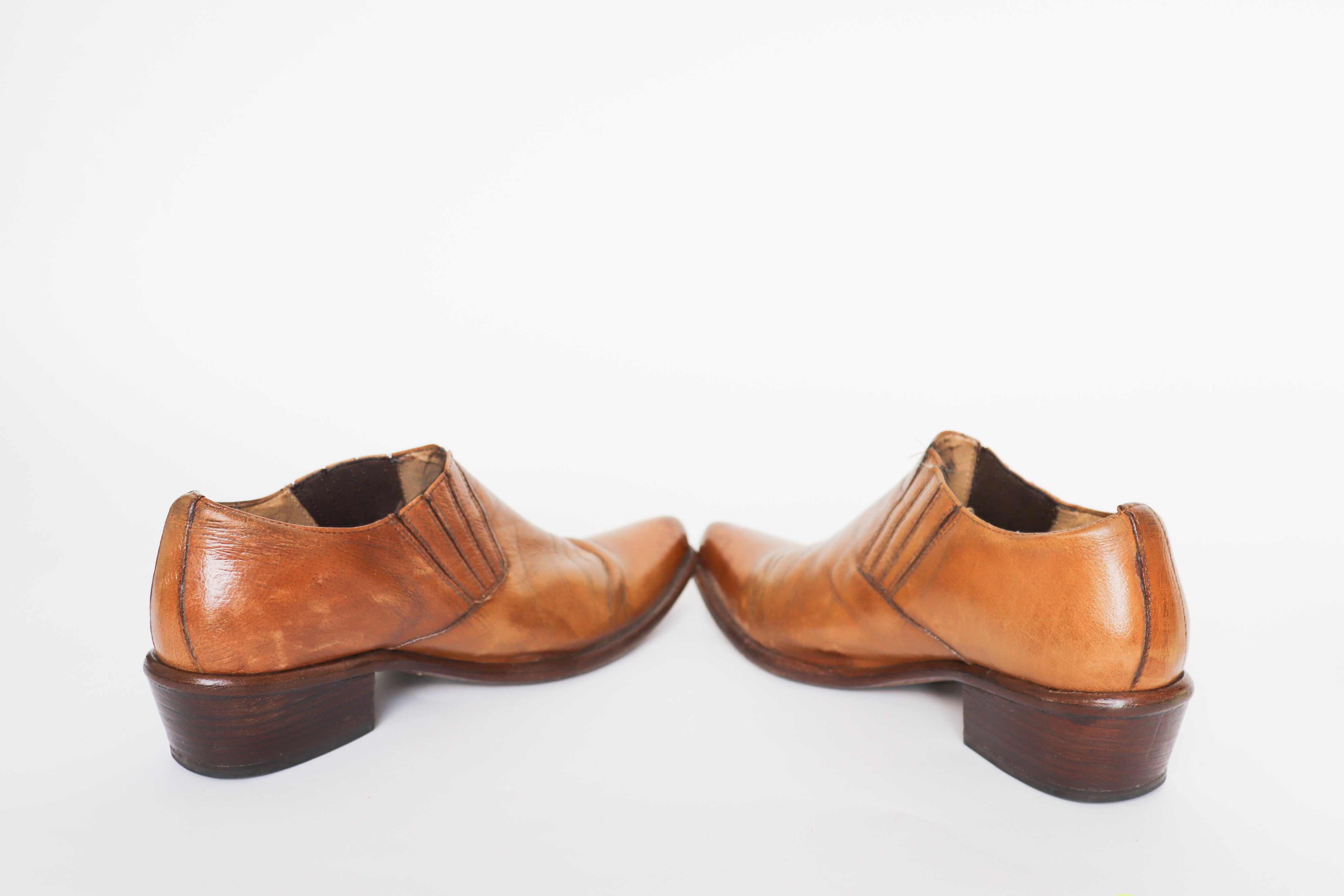 Frye Cowboy Shoe Boots - Tan Brown Leather 10B  Fit UK 7.5 / 40.5