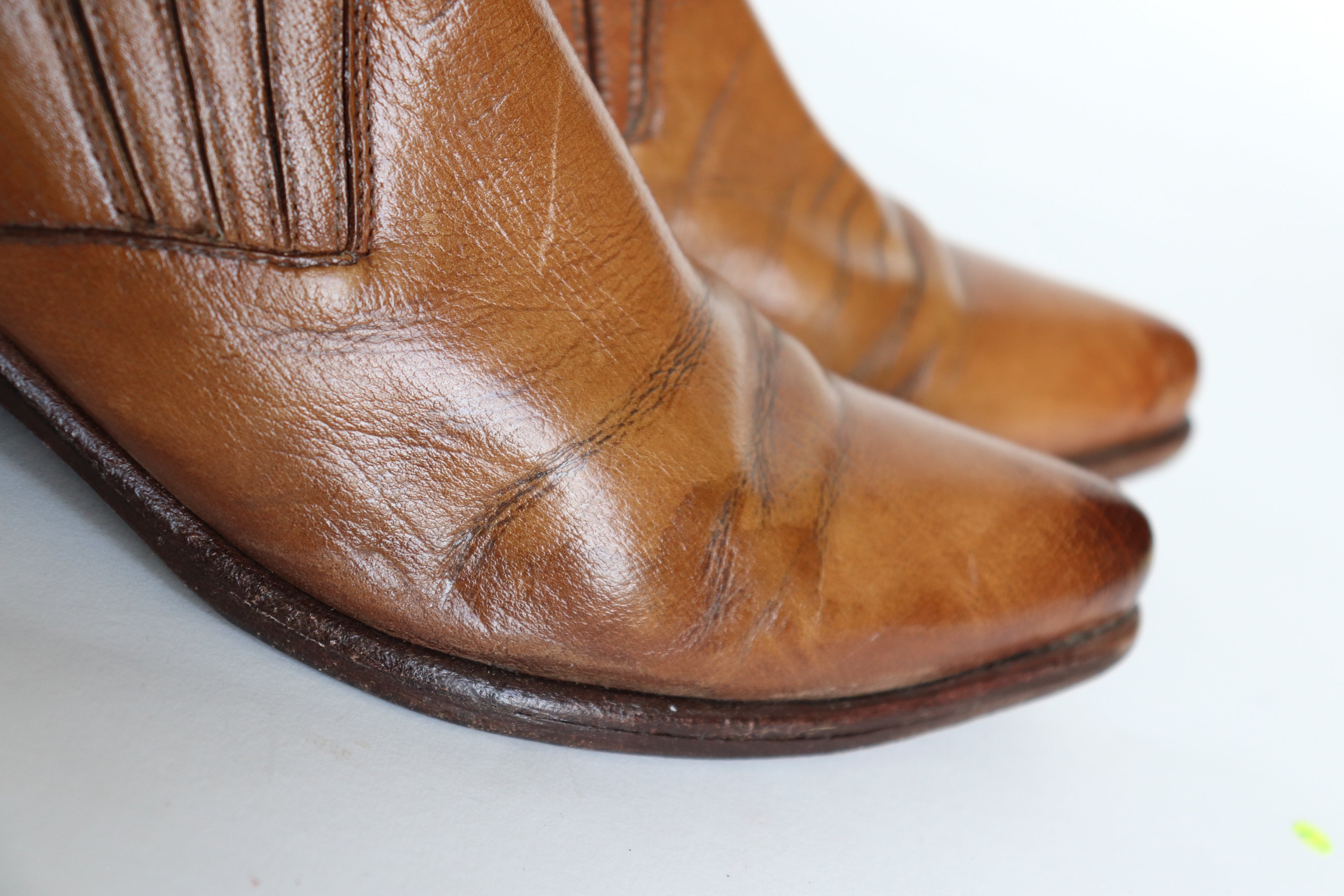 Frye Cowboy Shoe Boots - Tan Brown Leather 10B  Fit UK 7.5 / 40.5