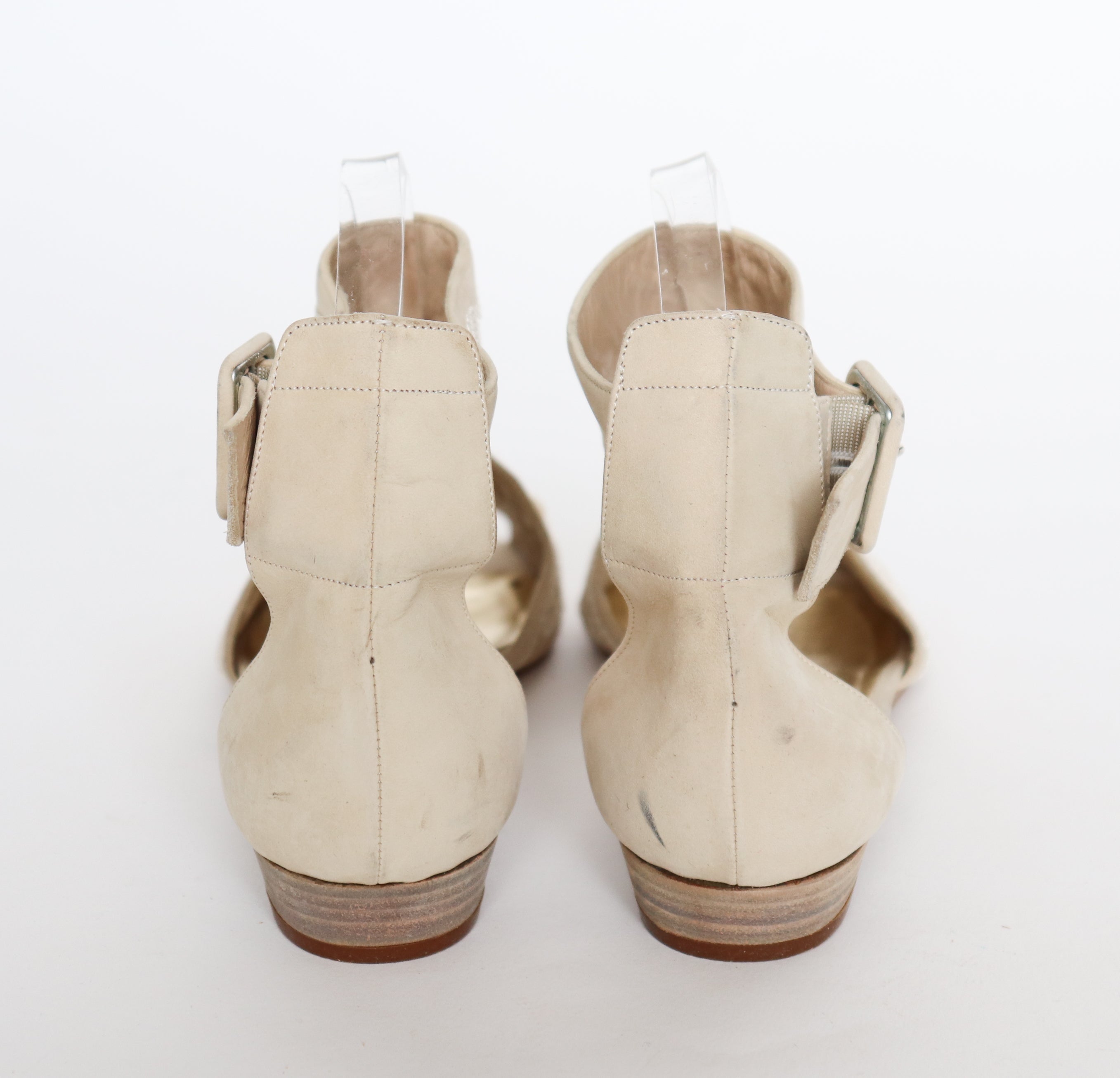 Gladiator Flat Sandals - Cream Suede Leather - ALBERTO FABIANI - 39 / UK 6