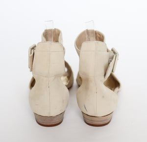 Gladiator Flat Sandals - Cream Suede Leather - ALBERTO FABIANI - 39 / UK 6