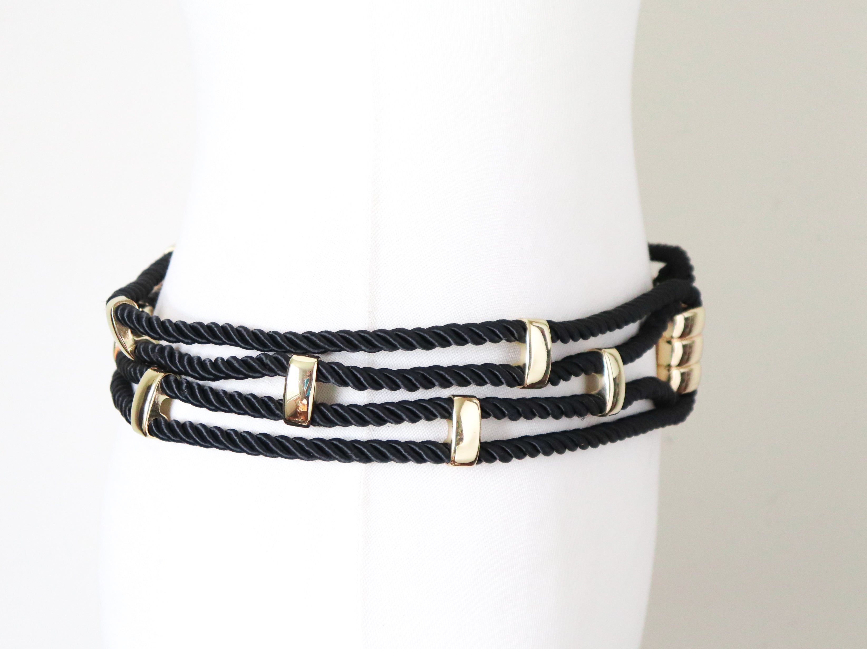 Rope Vintage 1980s Belt - Black - 82 cm - S / M