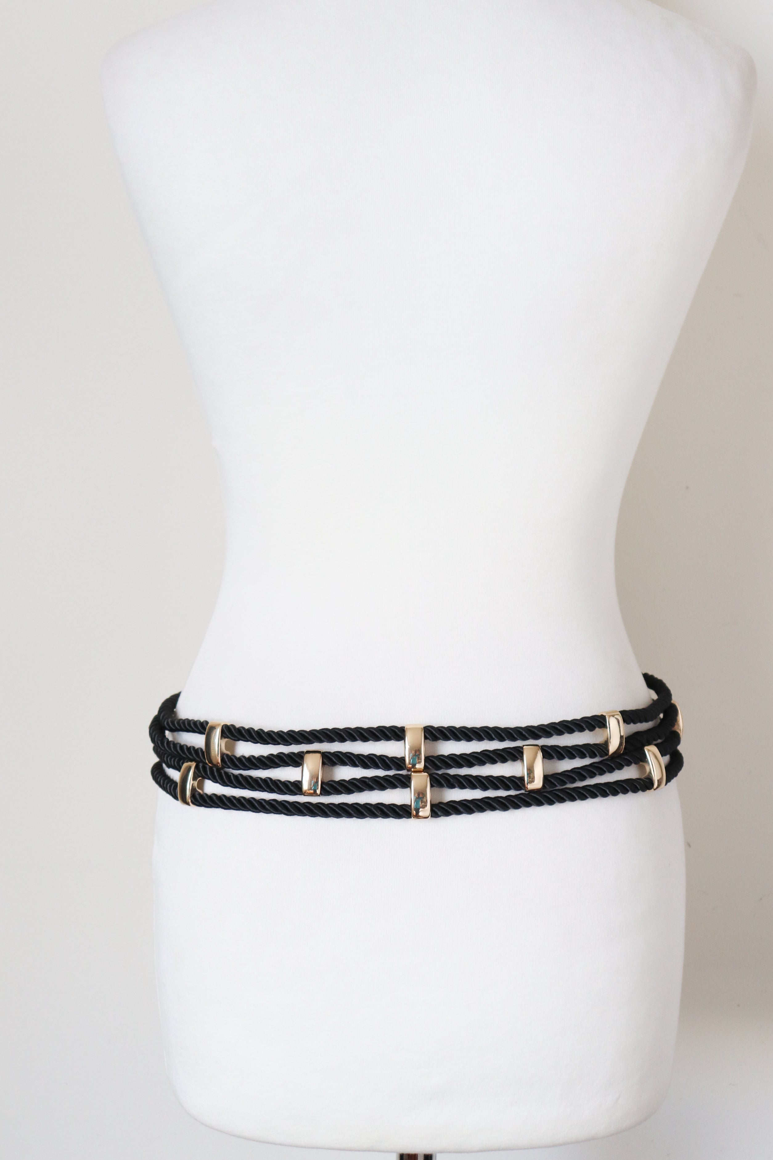 Rope Vintage 1980s Belt - Black - 82 cm - S / M