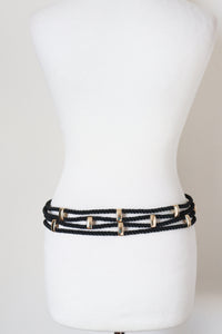 Rope Vintage 1980s Belt - Black - 82 cm - S / M