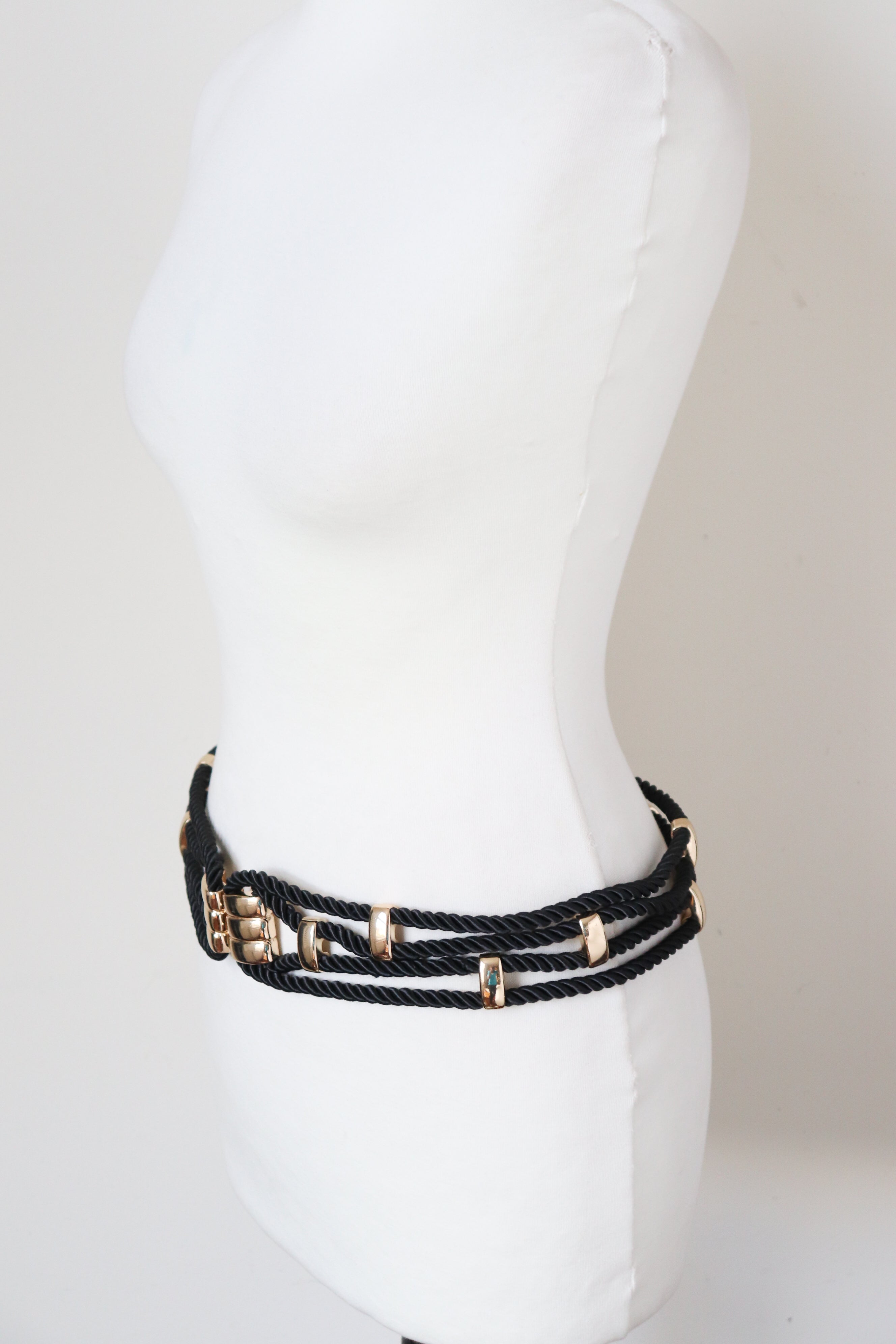 Rope Vintage 1980s Belt - Black - 82 cm - S / M
