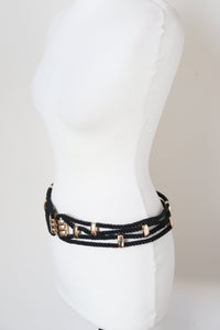 Rope Vintage 1980s Belt - Black - 82 cm - S / M