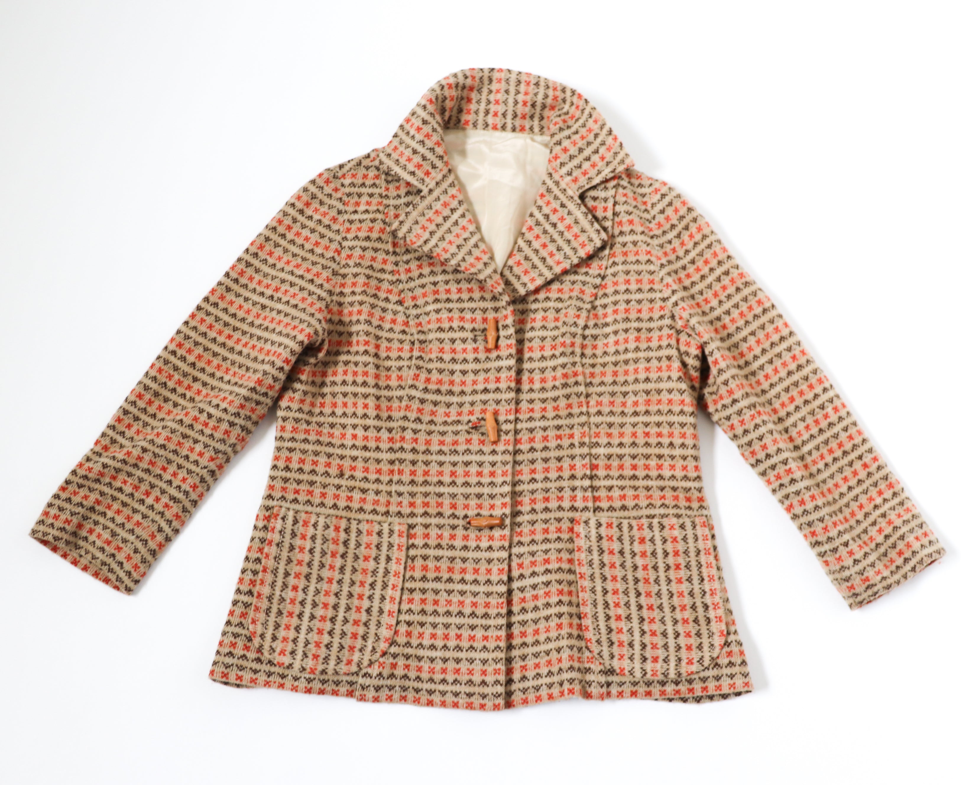 Vintage 1960s Knitted Jacket - Wool - Spotted Fair Isle - UK 10 / 12