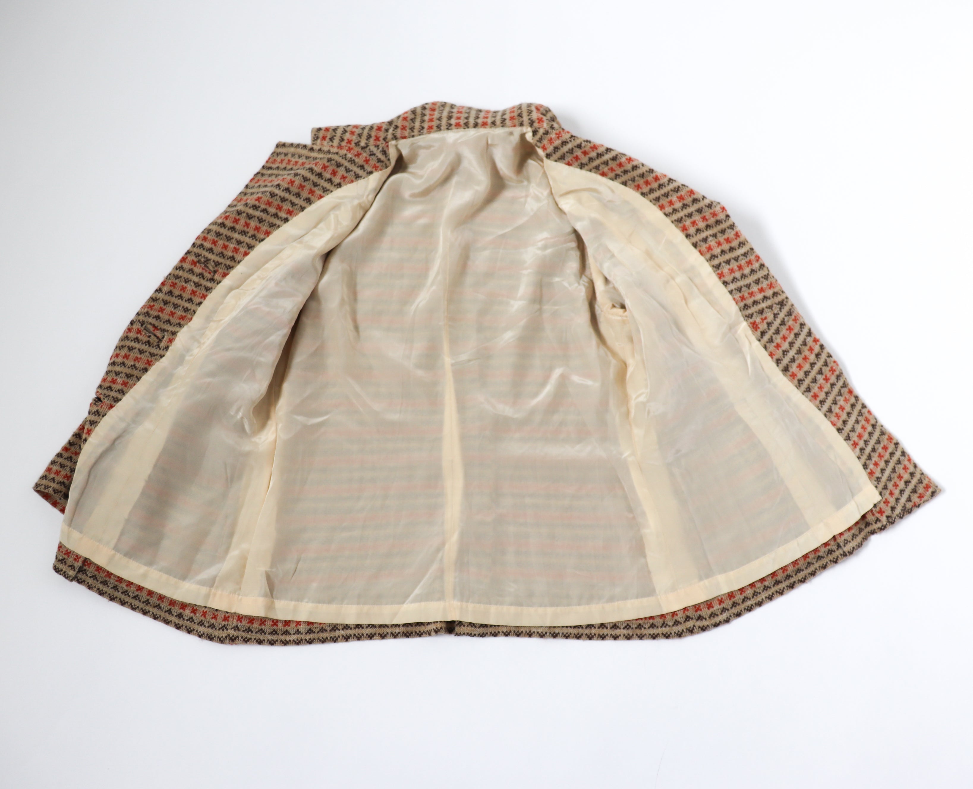 Vintage 1960s Knitted Jacket - Wool - Spotted Fair Isle - UK 10 / 12