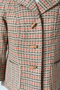 Vintage 1960s Knitted Jacket - Wool - Spotted Fair Isle - UK 10 / 12
