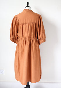 Spotted Vintage Day Dress - 1980s - Cotton Blend - Fit - L / UK 14