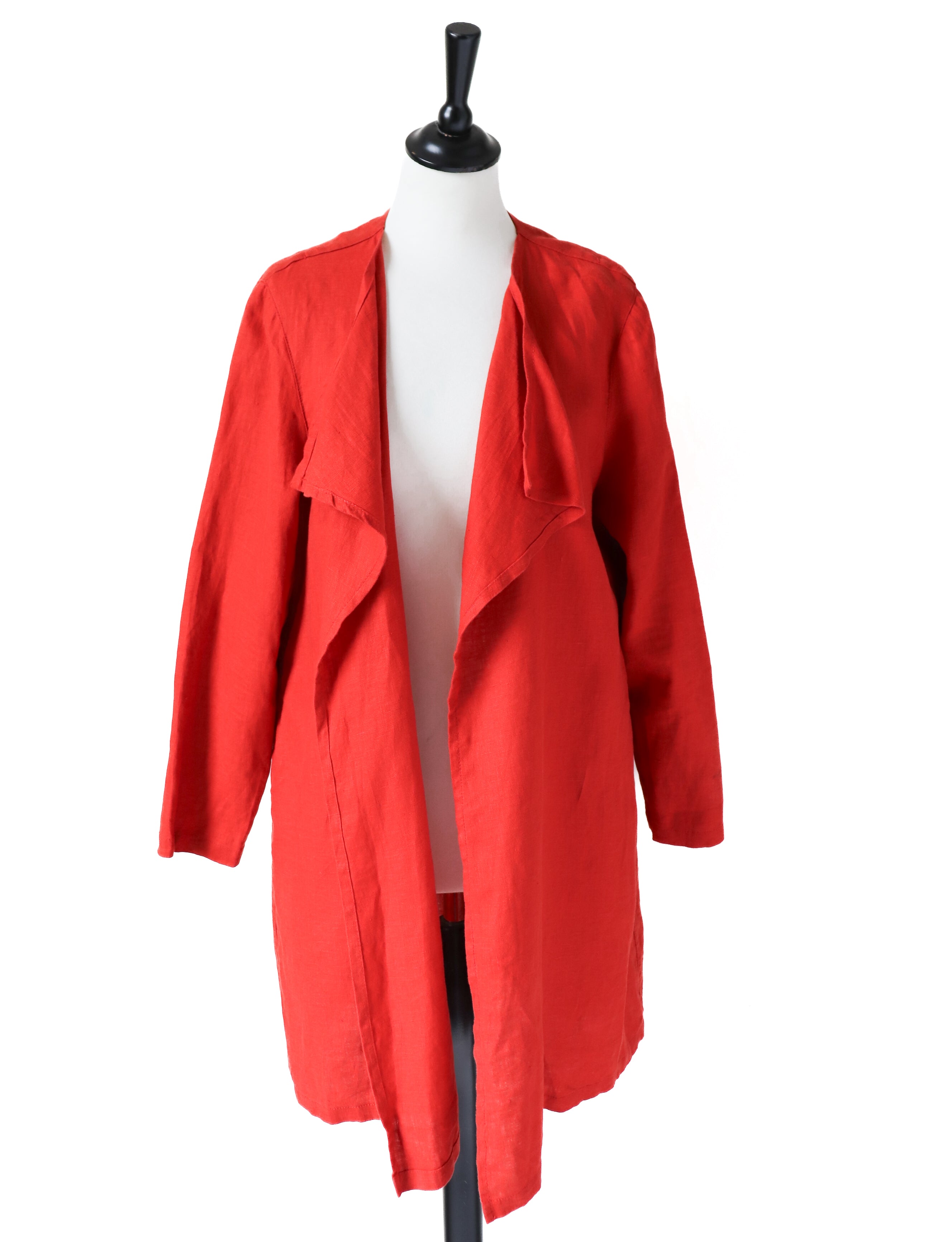 EAST Linen Waterfall Cardigan Jacket - Orange -  M /UK 12