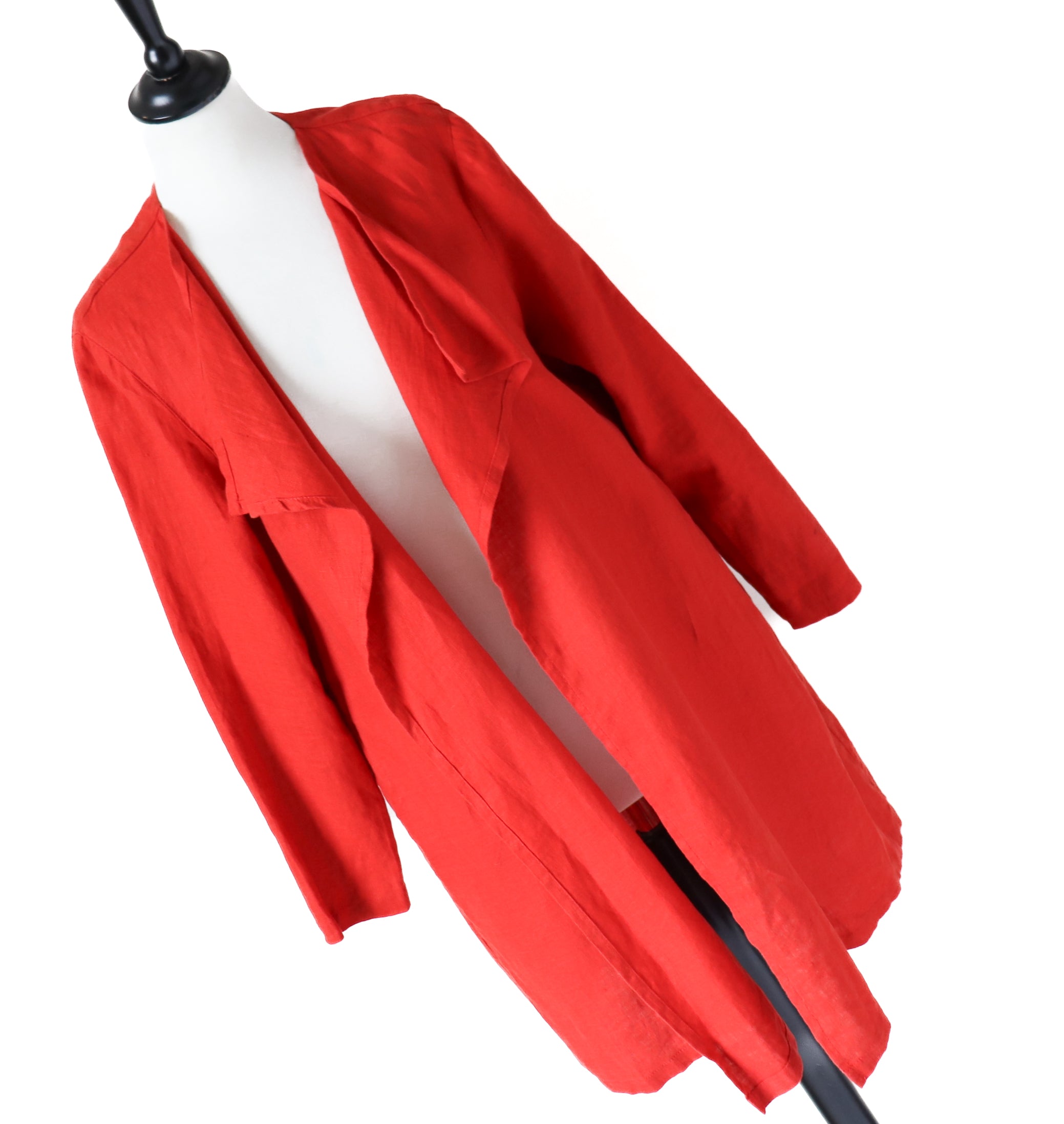 EAST Linen Waterfall Cardigan Jacket - Orange -  M /UK 12