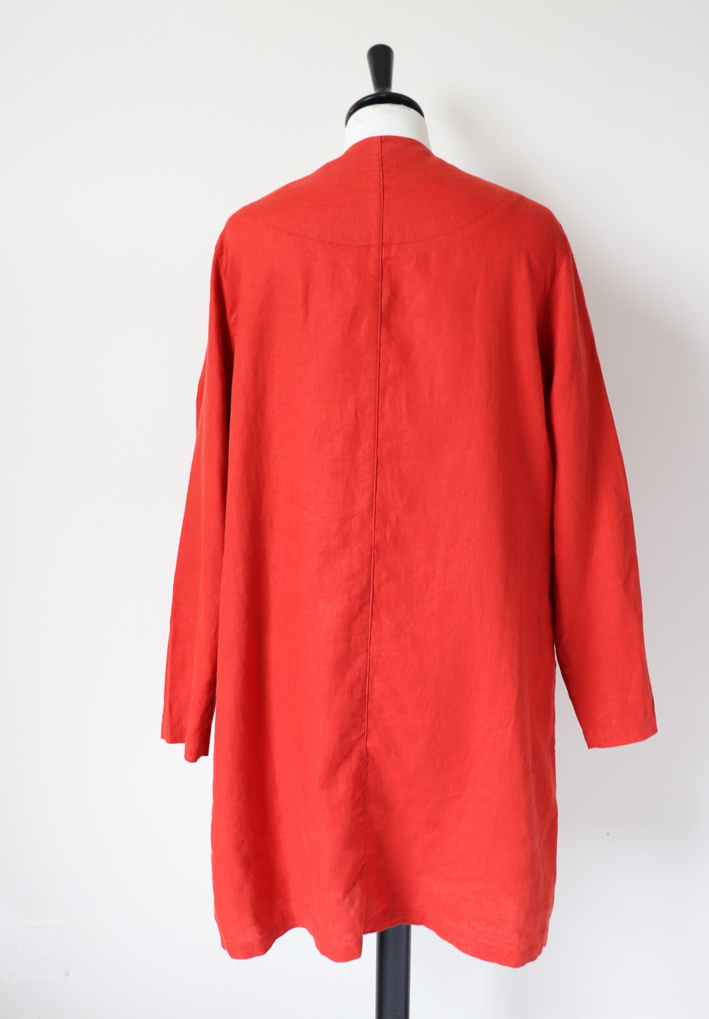 EAST Linen Waterfall Cardigan Jacket - Orange -  M /UK 12