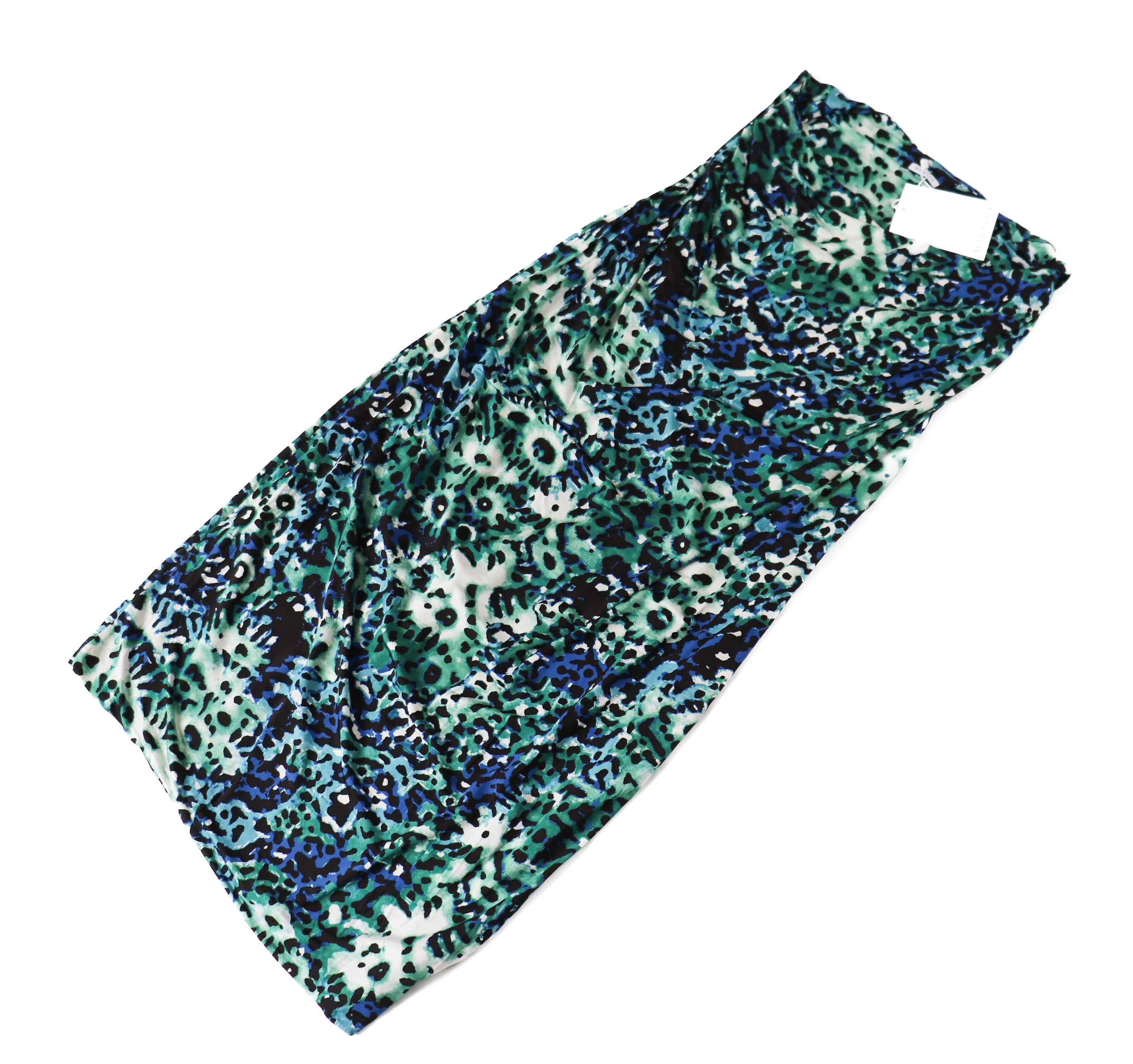 Marella Cowl Neck  Dress - Green / Blue Animal Print - XL - UK 16 - LABEL ATTACH