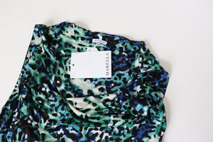 Marella Cowl Neck  Dress - Green / Blue Animal Print - XL - UK 16 - LABEL ATTACH