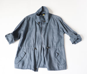 Jaeger Linen Anorak Jacket - 2-way Sleeves - Spring / Summer - S / UK 10-12