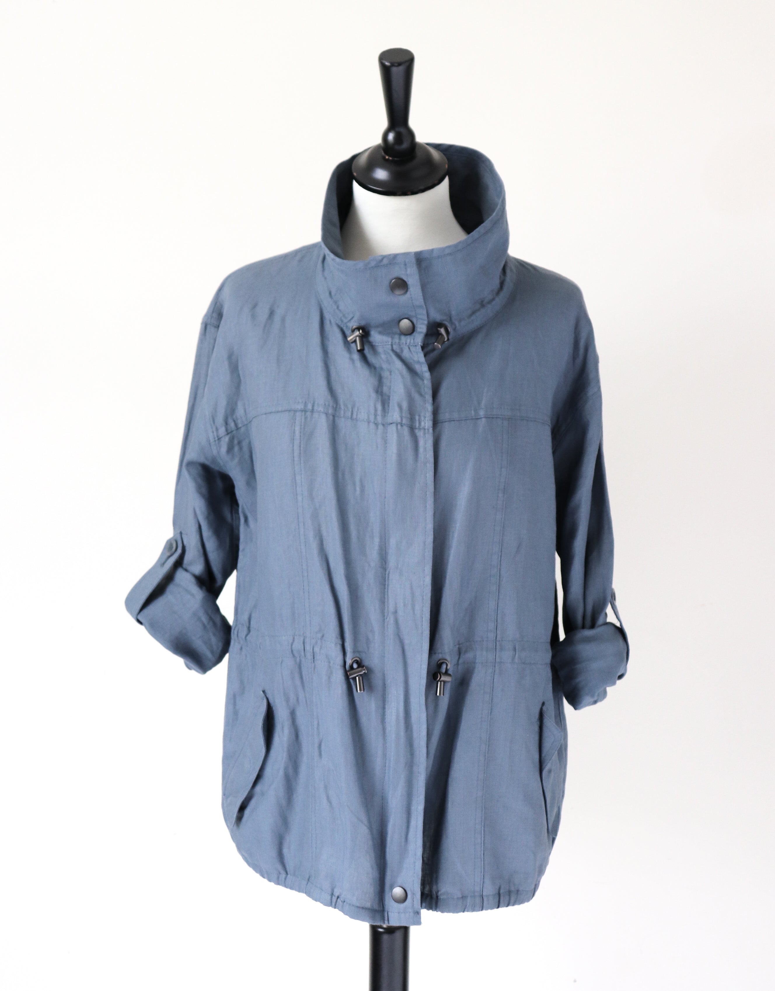 Jaeger Linen Anorak Jacket - 2-way Sleeves - Spring / Summer - S / UK 10-12