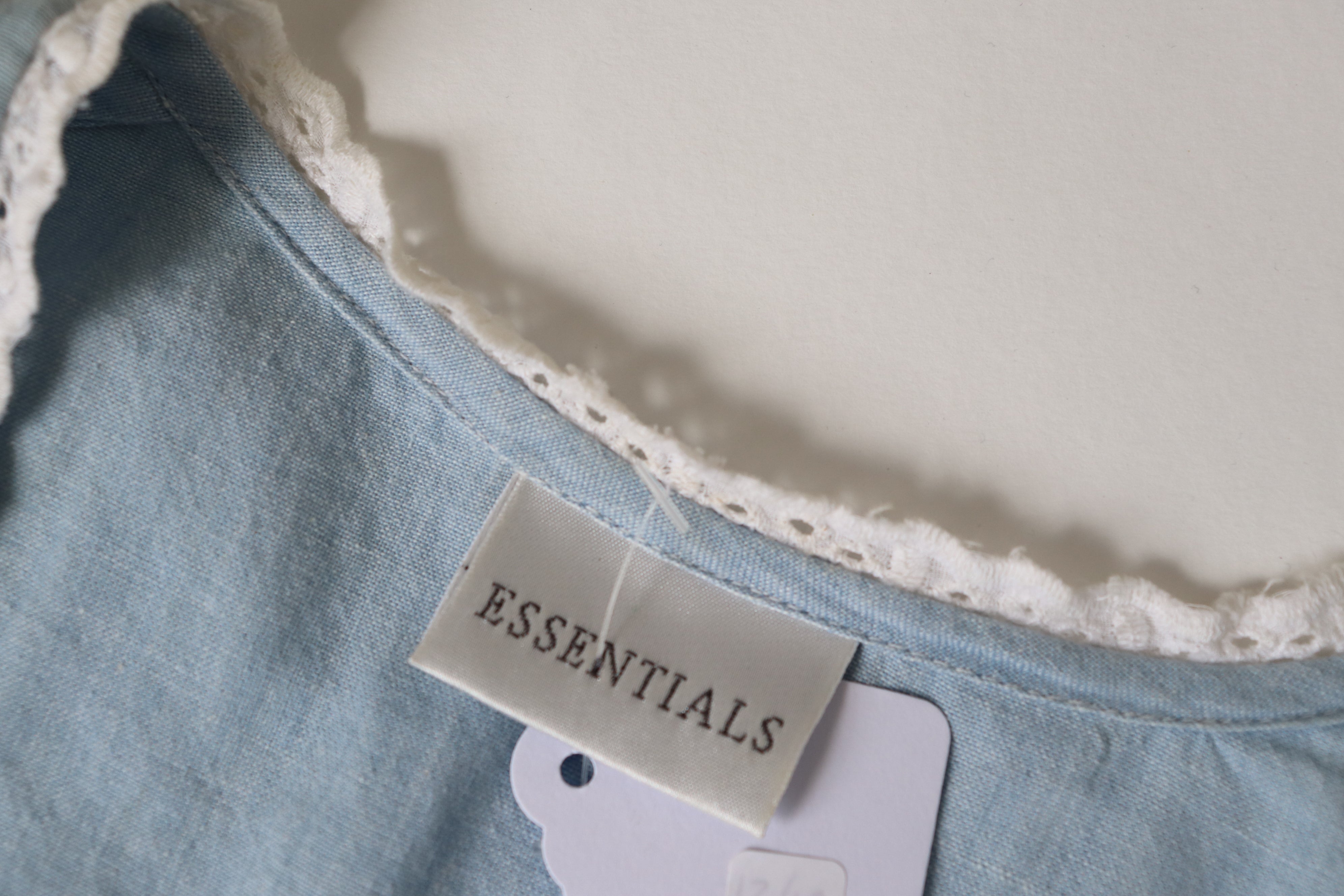 Vintage Chambray Blue Cotton Dress - Summer - Essentials -  Fit M / UK 12