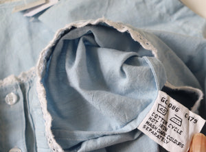 Vintage Chambray Blue Cotton Dress - Summer - Essentials -  Fit M / UK 12
