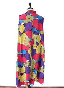 Vintage A-Line Cotton Sleeveless  Dress - 1980s Summer Pattern - Fit L / UK 14