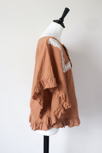 Rope Picnic Summer Blouse Top - Kaftan Sleeves 38  - Fit L / UK 14