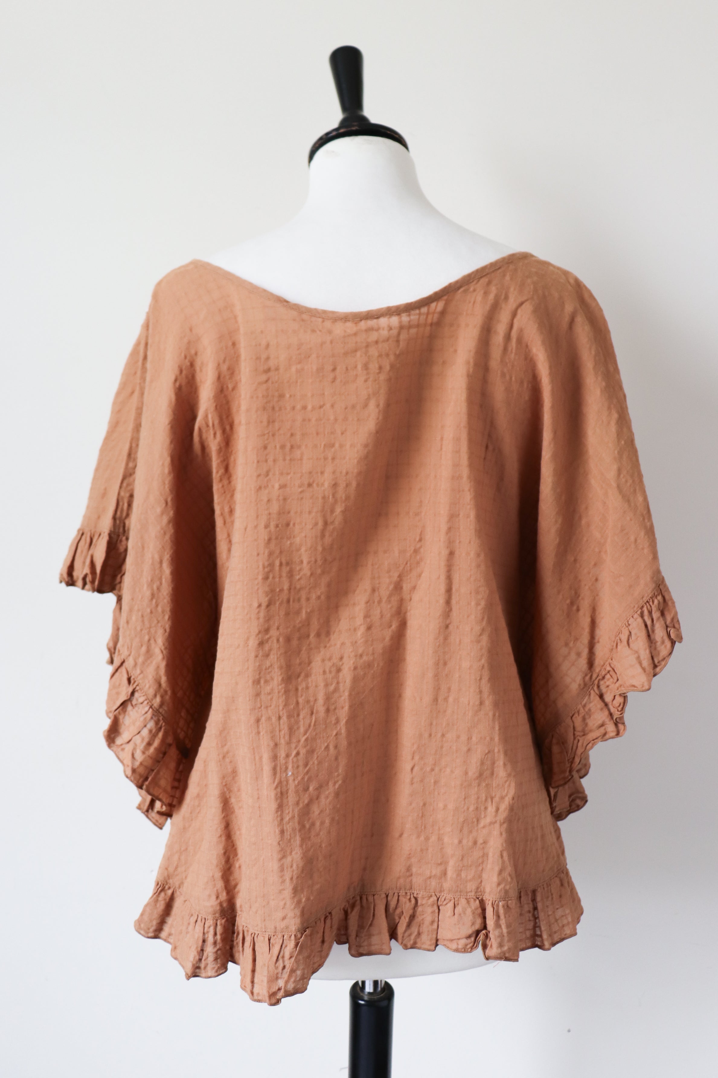 Rope Picnic Summer Blouse Top - Kaftan Sleeves 38  - Fit L / UK 14