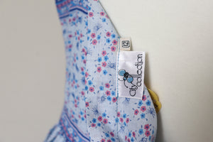 Vintage Indian Block Print Cotton Dress - Light Blue - XXS  / UK 6