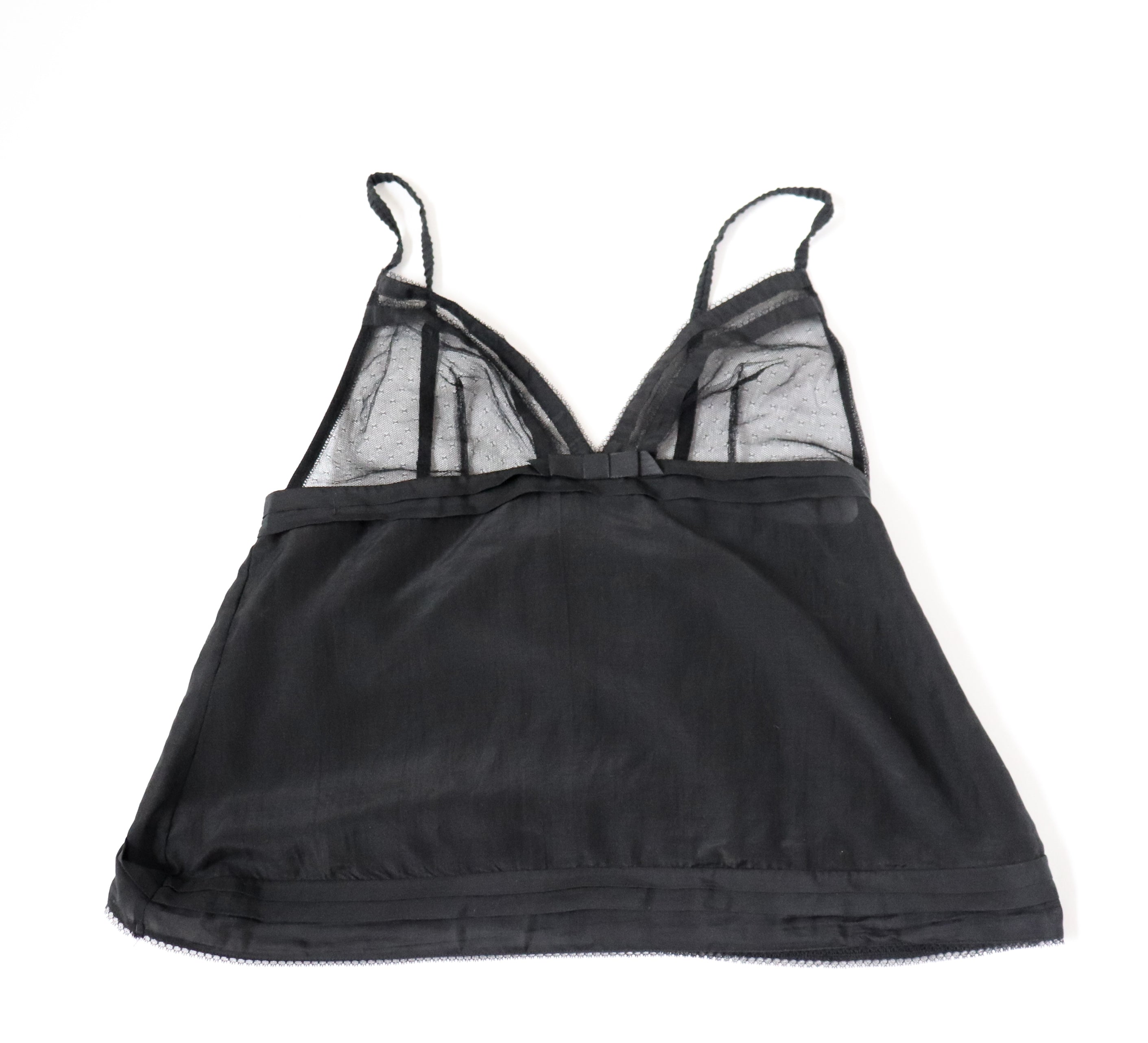 Princesse Tam Tam Black Cami Camisole Vintage Y2K - Cotton / Silk- Fit M / UK 12