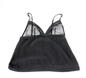Princesse Tam Tam Black Cami Camisole Vintage Y2K - Cotton / Silk- Fit M / UK 12