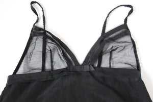 Princesse Tam Tam Black Cami Camisole Vintage Y2K - Cotton / Silk- Fit M / UK 12