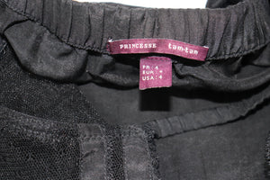 Princesse Tam Tam Black Cami Camisole Vintage Y2K - Cotton / Silk- Fit M / UK 12