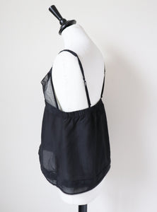 Princesse Tam Tam Black Cami Camisole Vintage Y2K - Cotton / Silk- Fit M / UK 12