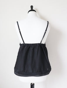 Princesse Tam Tam Black Cami Camisole Vintage Y2K - Cotton / Silk- Fit M / UK 12