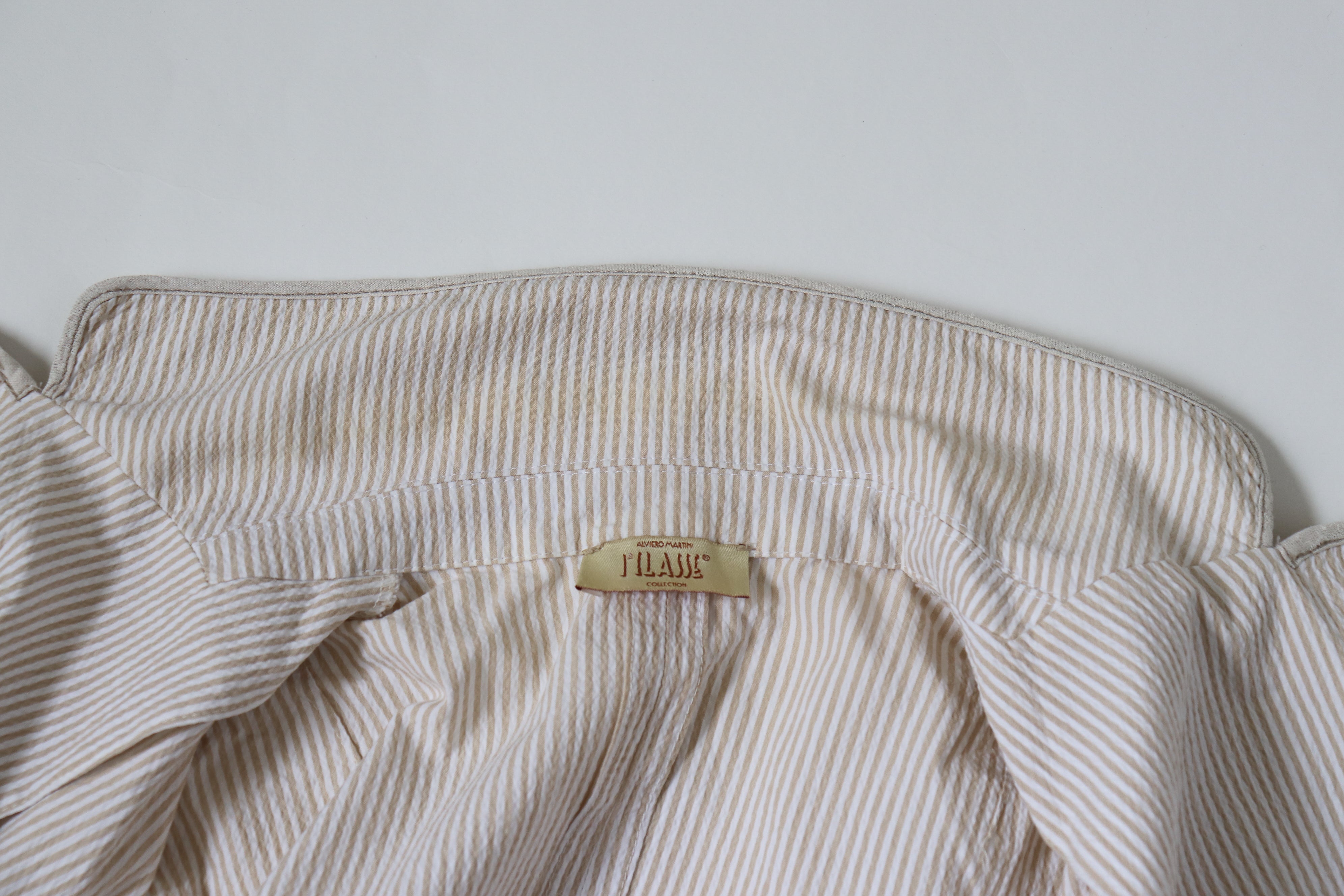 Cotton Jacket - Beige Striped - Premier Classe Alviero Martini - Fit  8 / 10