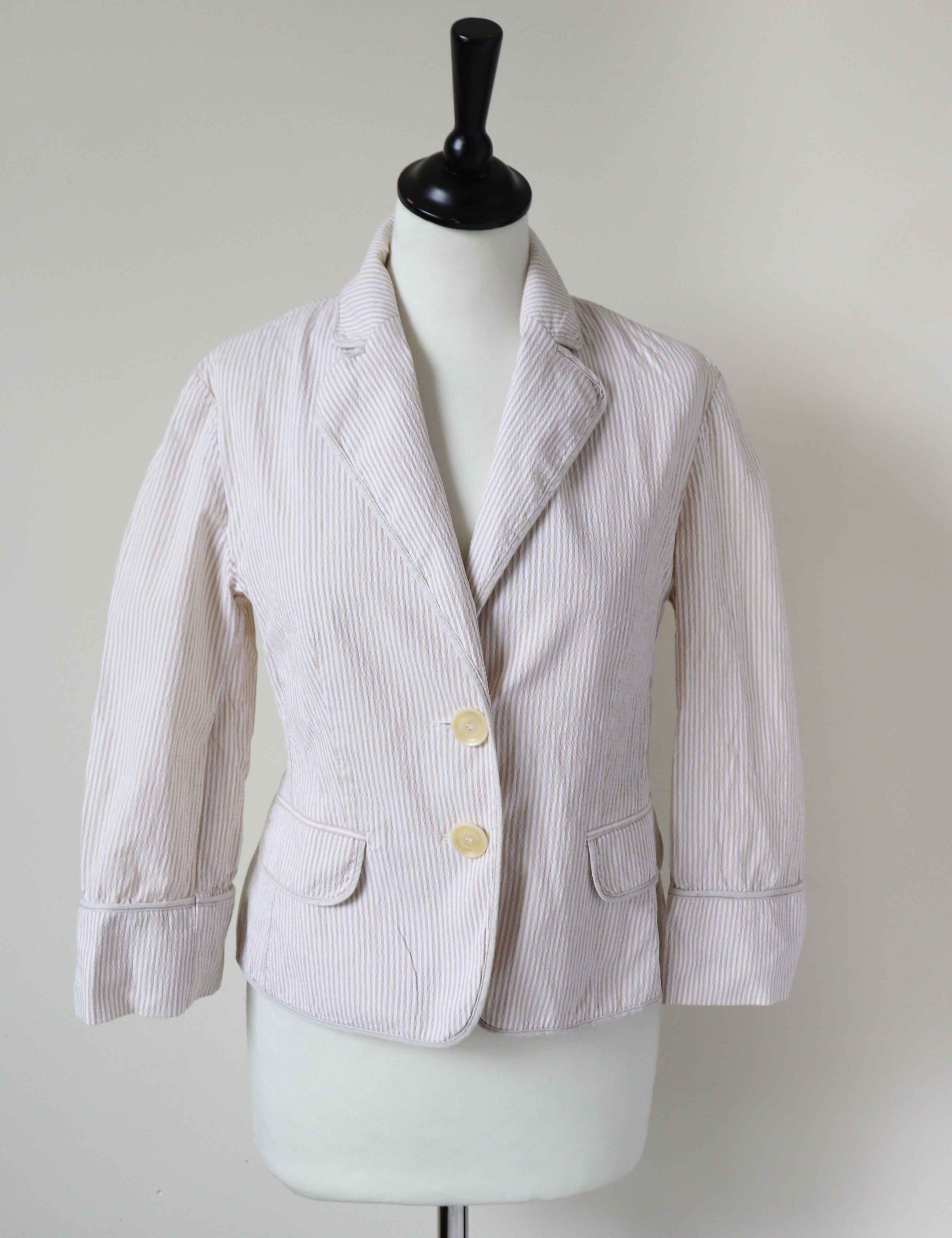 Cotton Jacket - Beige Striped - Premier Classe Alviero Martini - Fit  8 / 10