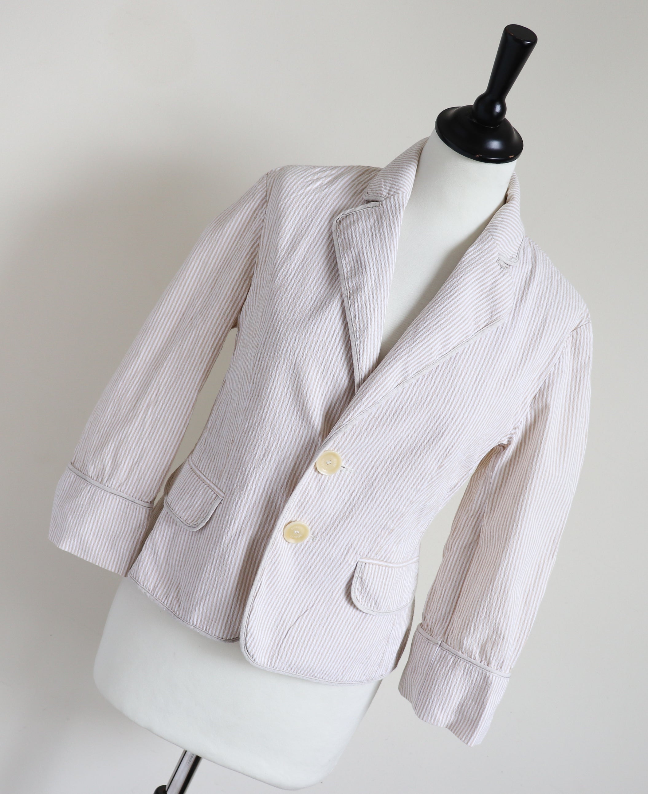 Cotton Jacket - Beige Striped - Premier Classe Alviero Martini - Fit  8 / 10
