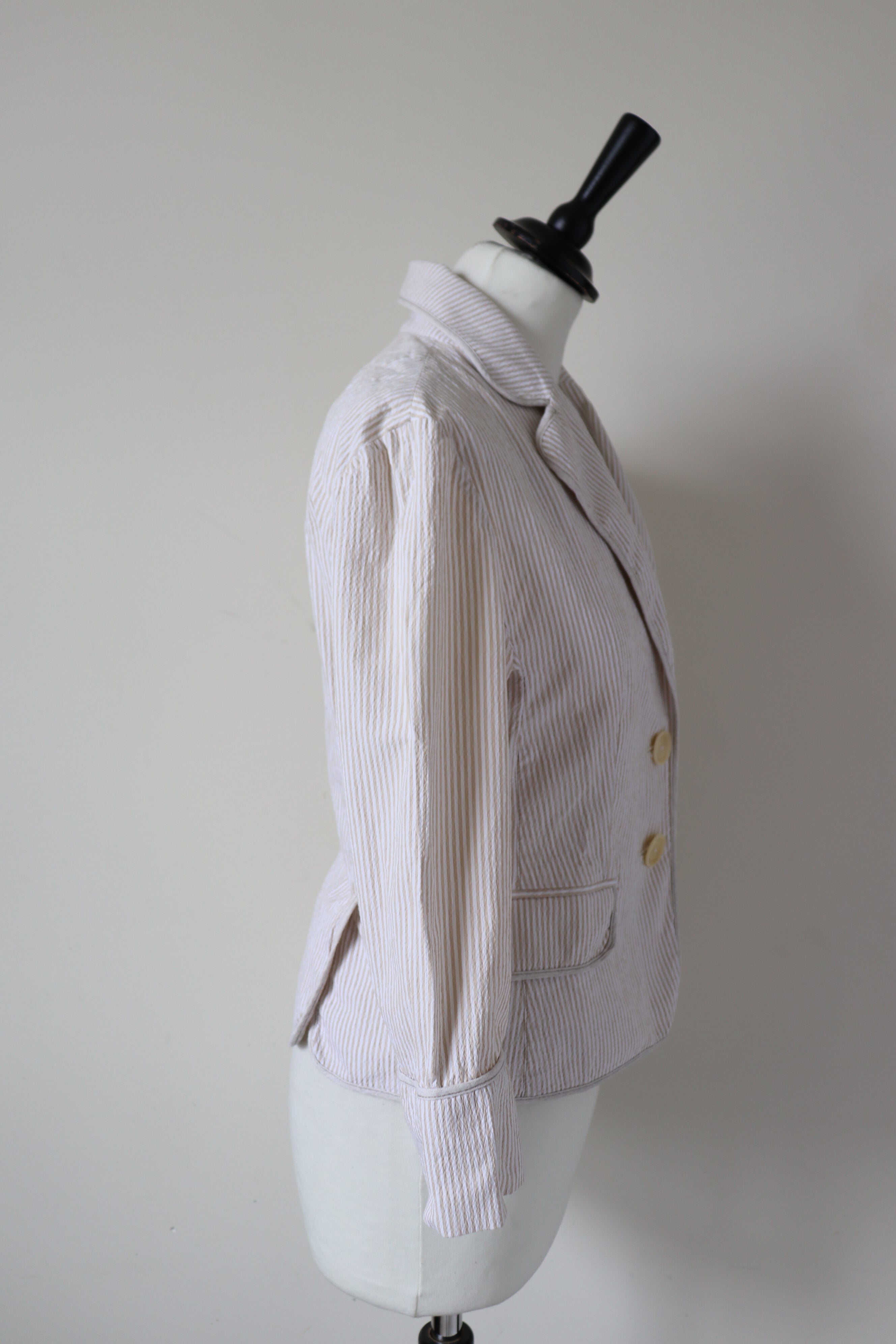 Cotton Jacket - Beige Striped - Premier Classe Alviero Martini - Fit  8 / 10