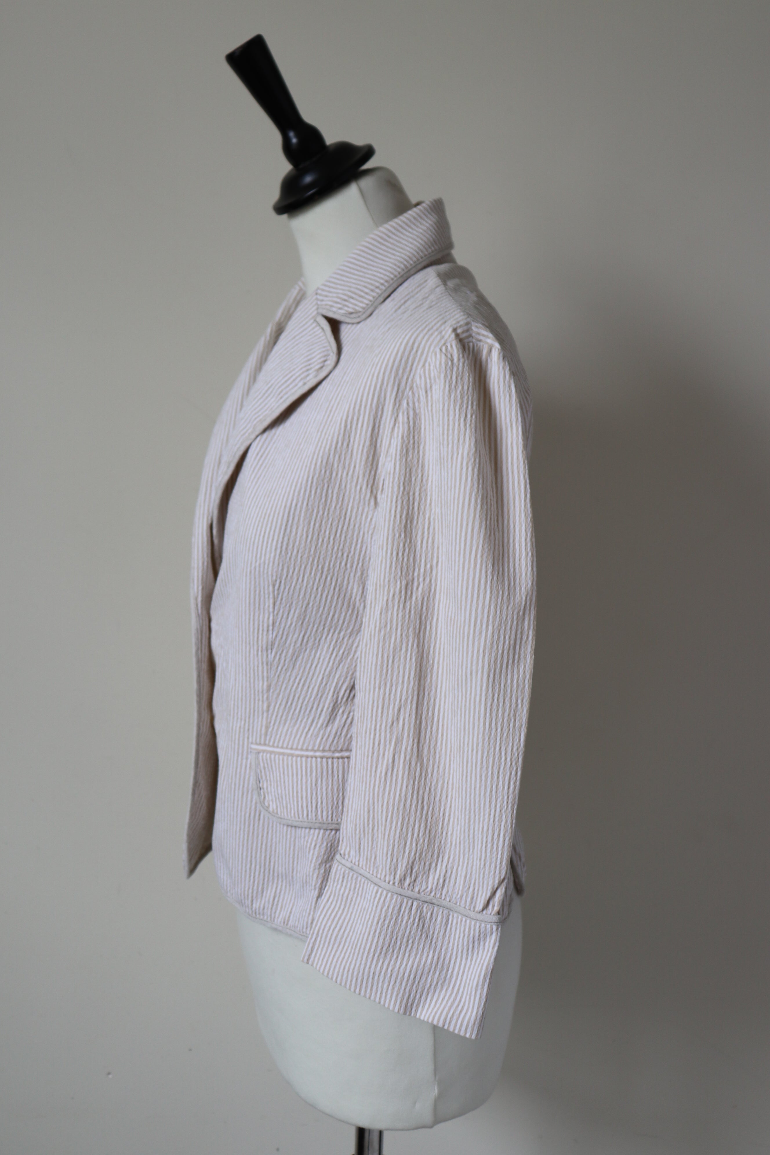 Cotton Jacket - Beige Striped - Premier Classe Alviero Martini - Fit  8 / 10