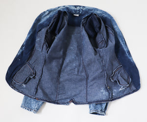 Vintage Blue Stonewash Denim Jacket - 1980s Fitted - Cotton - S / UK 10
