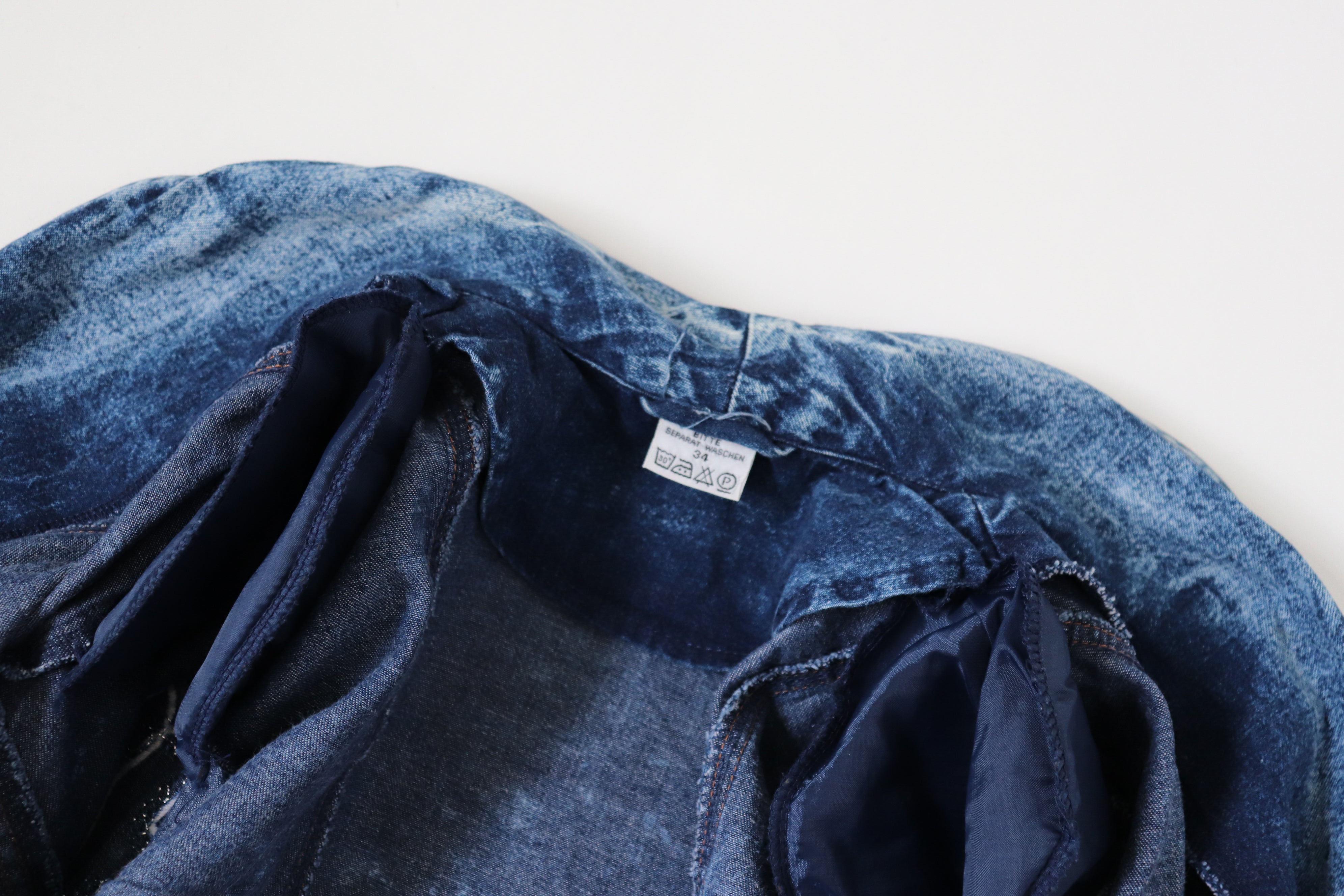 Vintage Blue Stonewash Denim Jacket - 1980s Fitted - Cotton - S / UK 10
