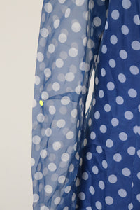 1960s Vintage Mini Dress - Polyester Chiffon Long Sleeves - Spotted - XS / UK 8