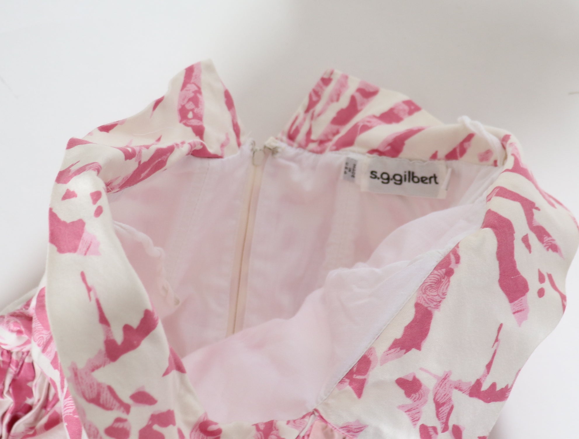 Strapless Cotton Prom Dress - Vintage 1980s - Pink - S G Gilbert - UK 4 XXXS